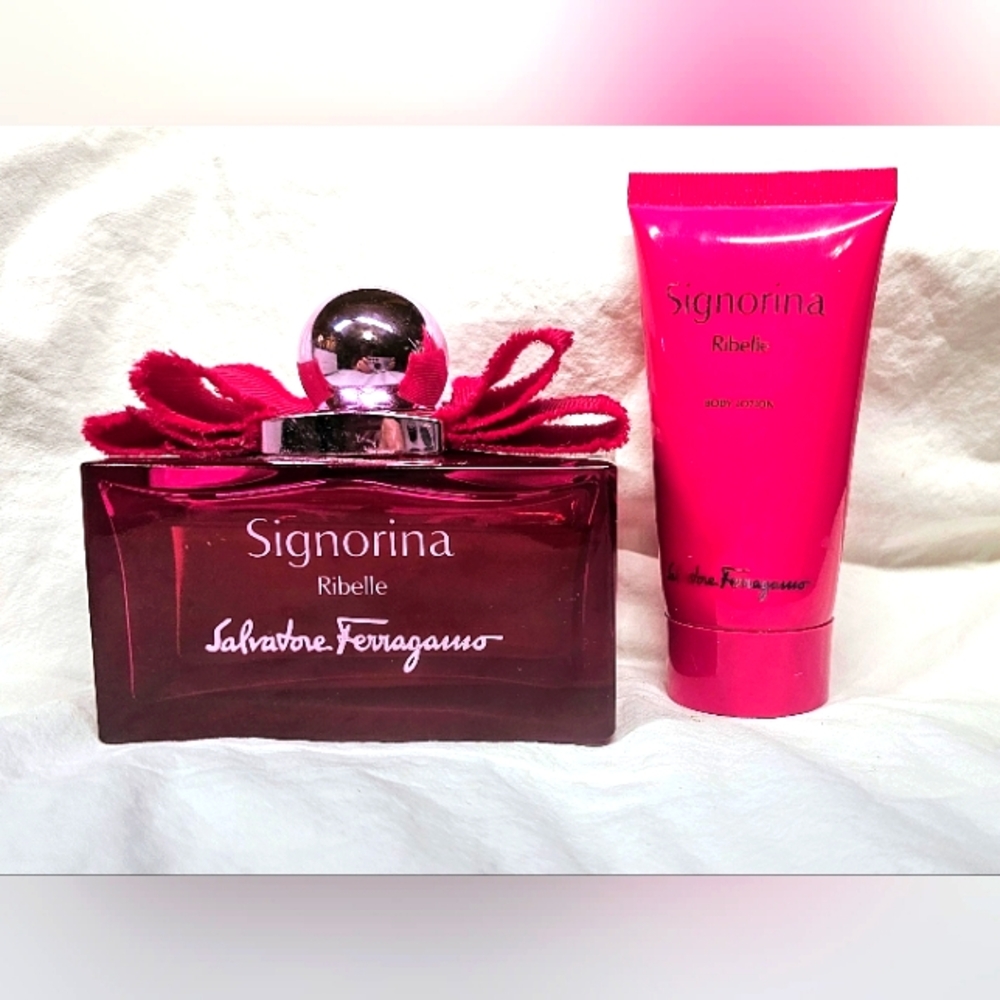 Salvatore Ferragamo Signorina Ribelle Designer Perfume & Lotion Tester Set 3.4oz